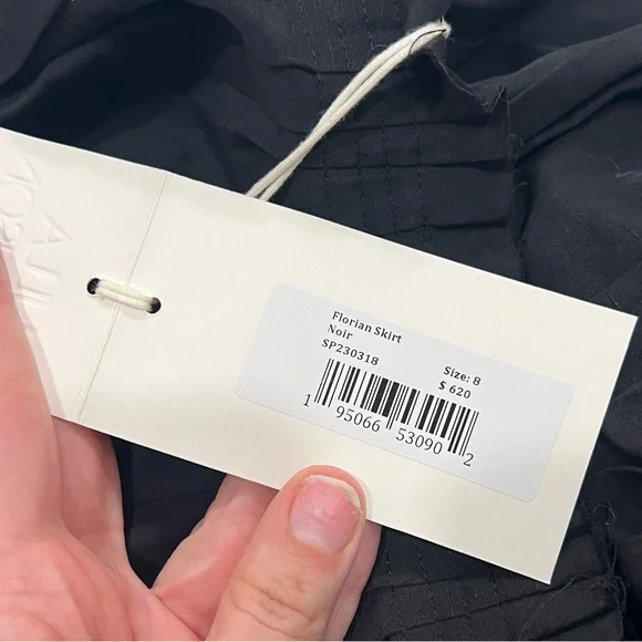 NWT Ulla Johnson Florian Skirt size 8 maxi skirt noir - Picture 7 of 8